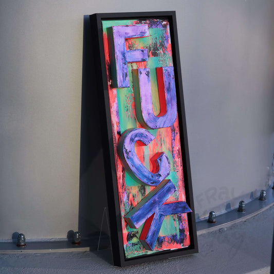 22×62×5 3D Art - F*ck gerahmt