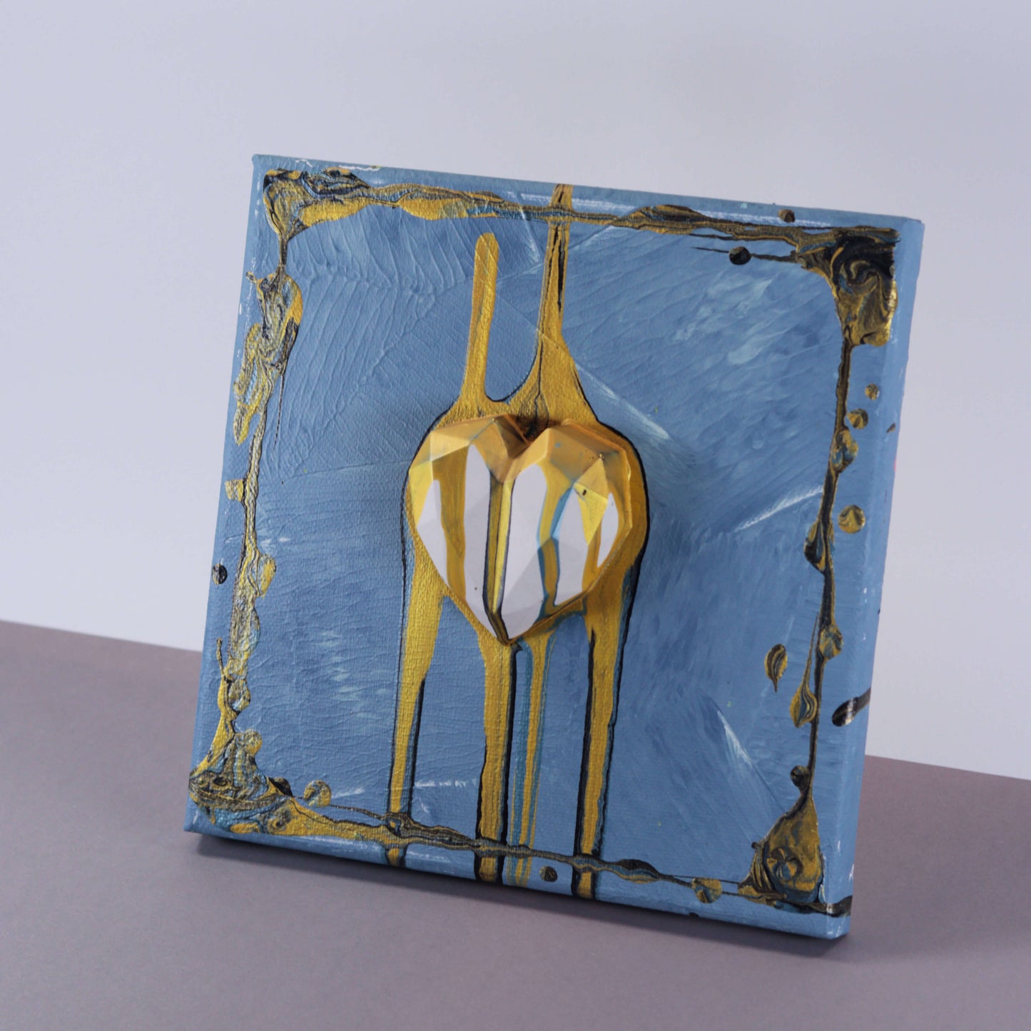 3D Art - liquid heart blue