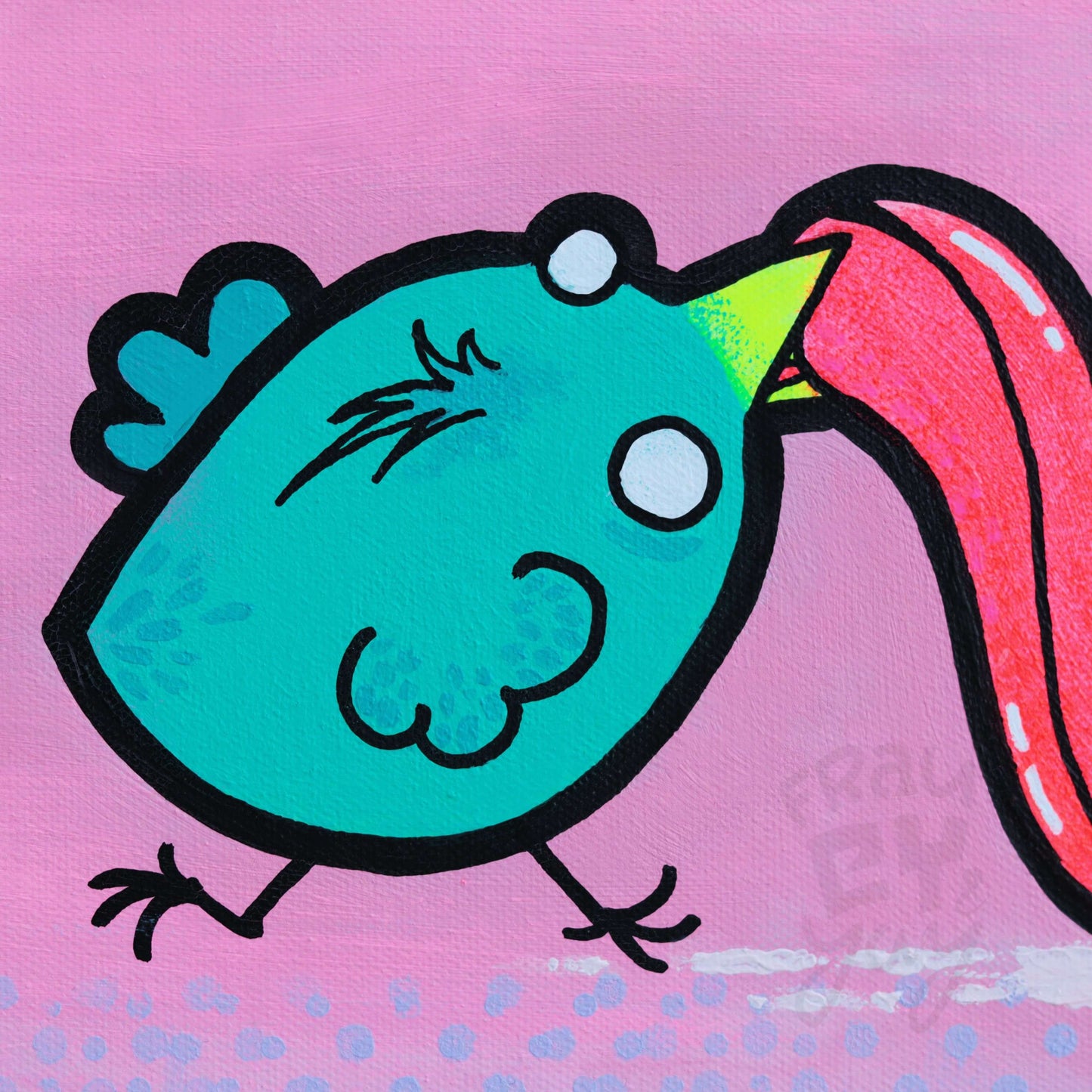 40x80x5 Leinwand - Der Freche Vogel ...