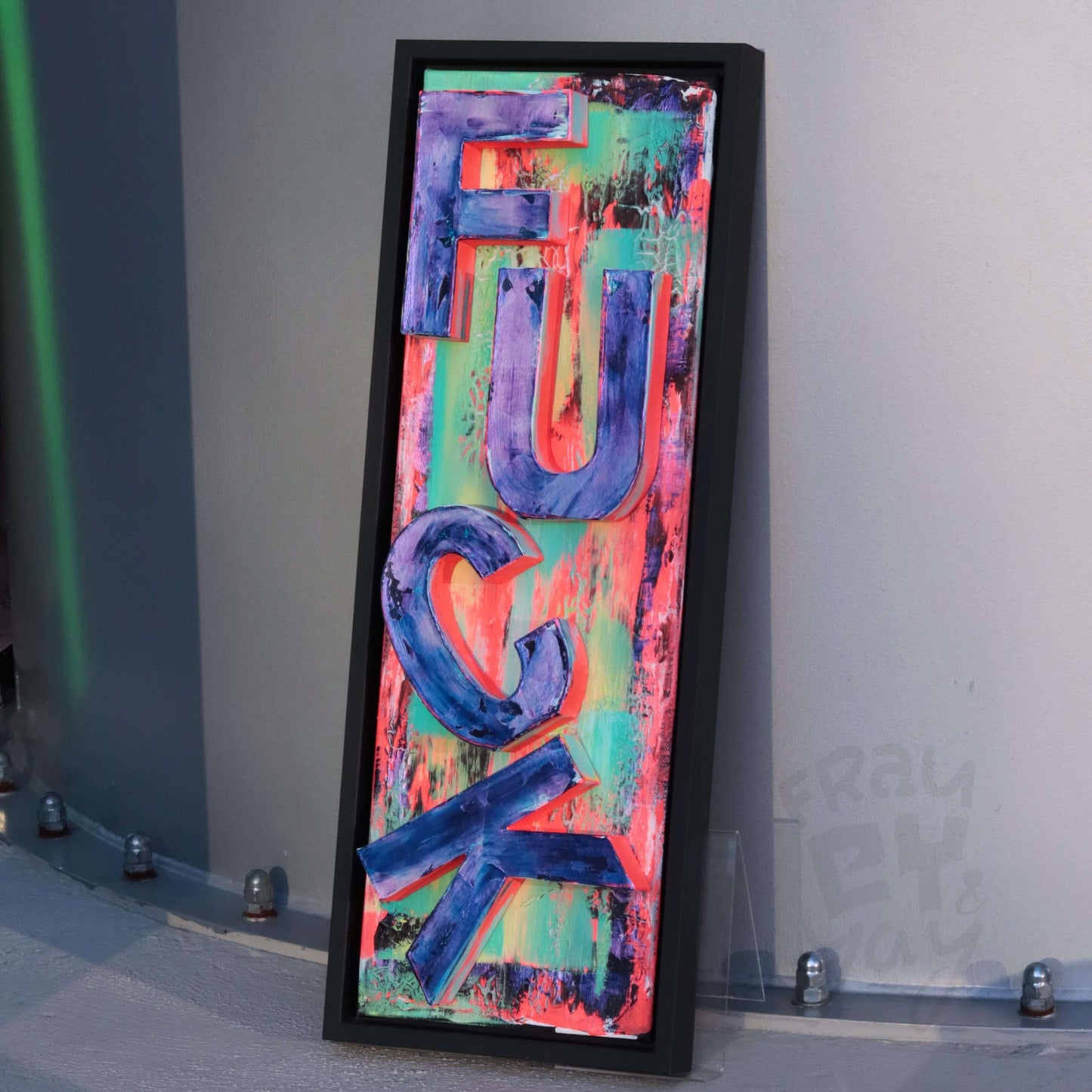 22×62×5 3D Art - F*ck gerahmt