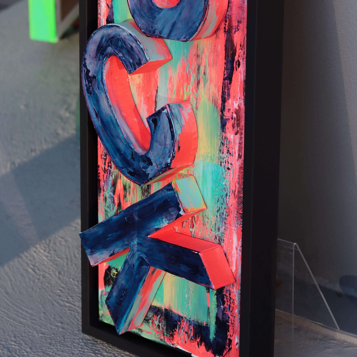 22×62×5 3D Art - F*ck gerahmt