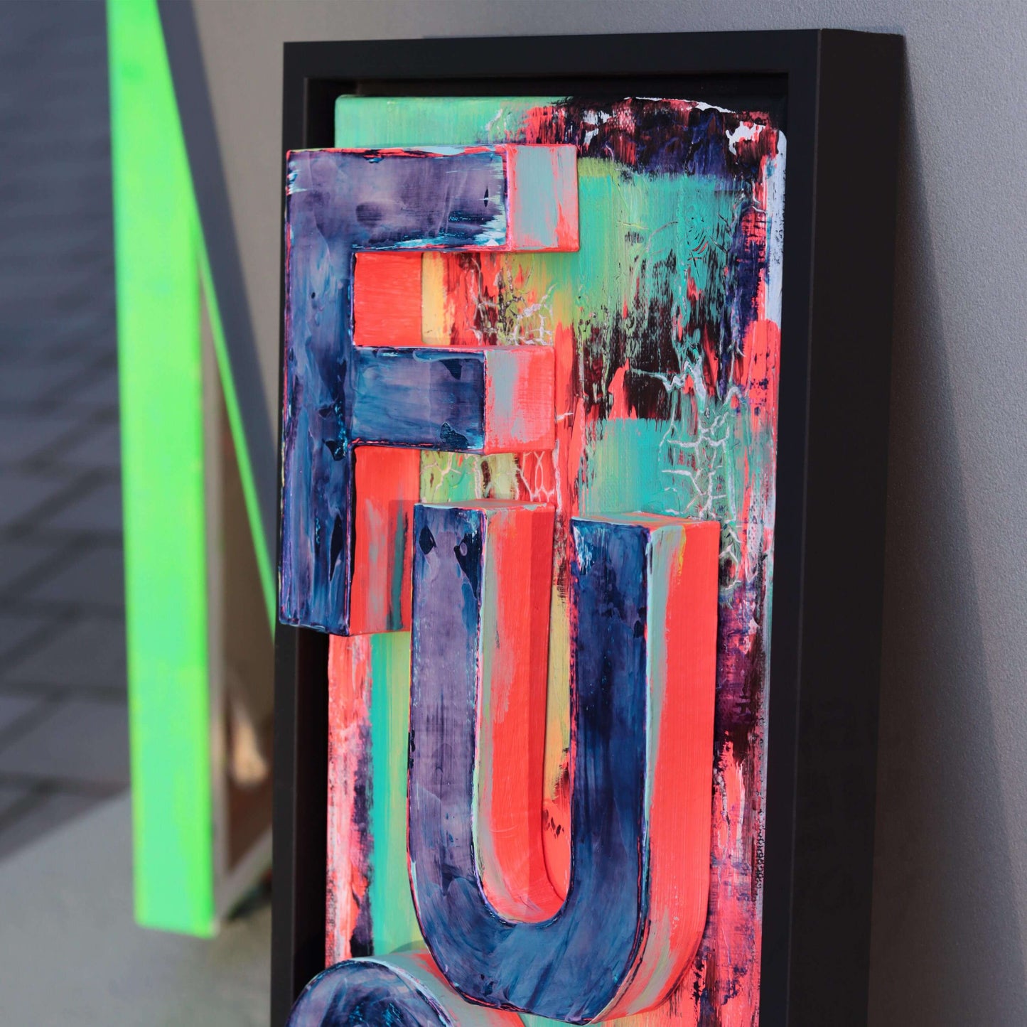 22×62×5 3D Art - F*ck gerahmt