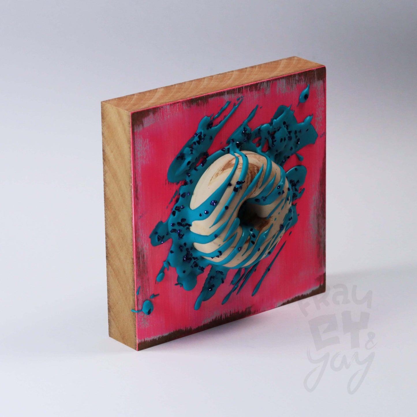 15×15×6 DonART pink schlumpf Massivholz