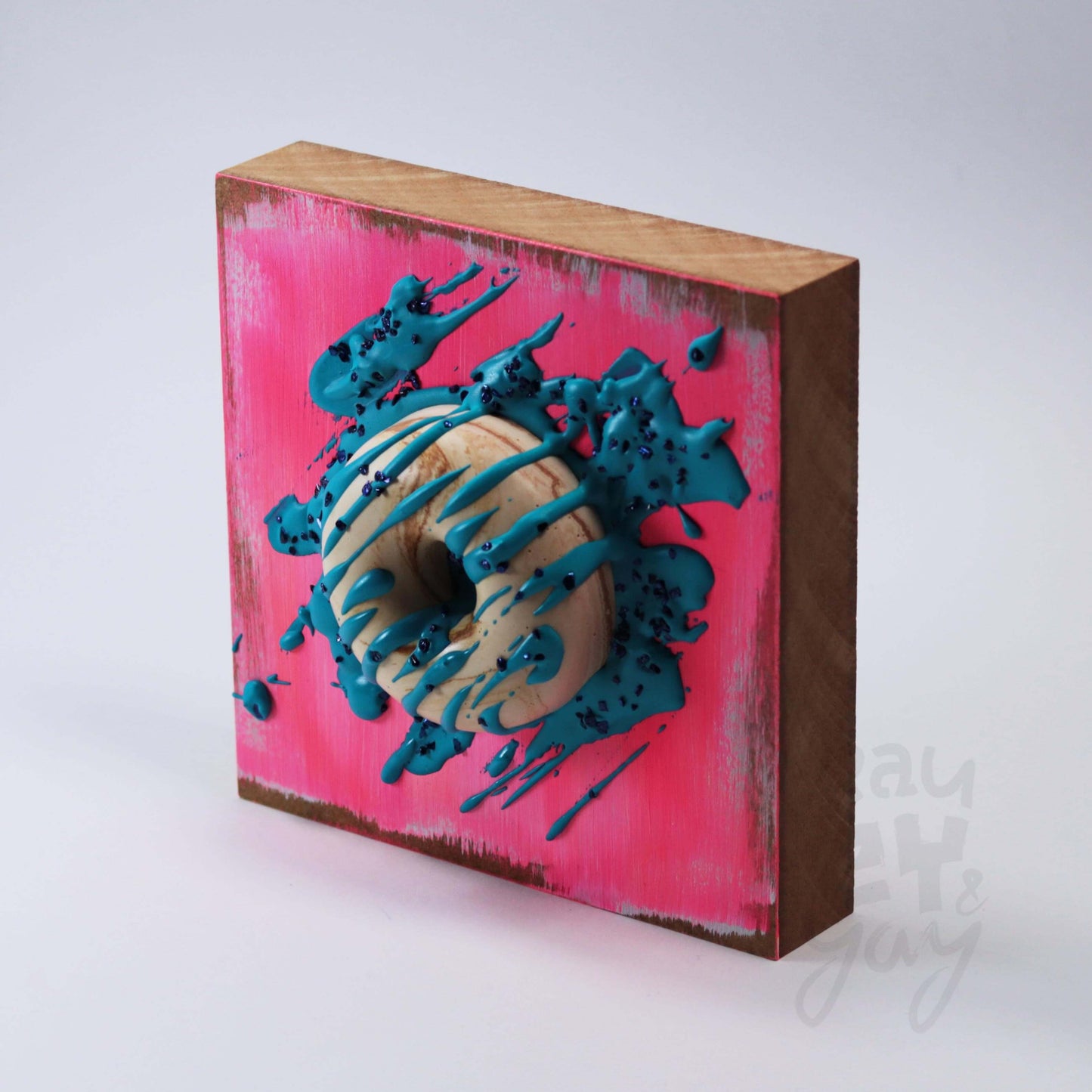 15×15×6 DonART pink schlumpf Massivholz