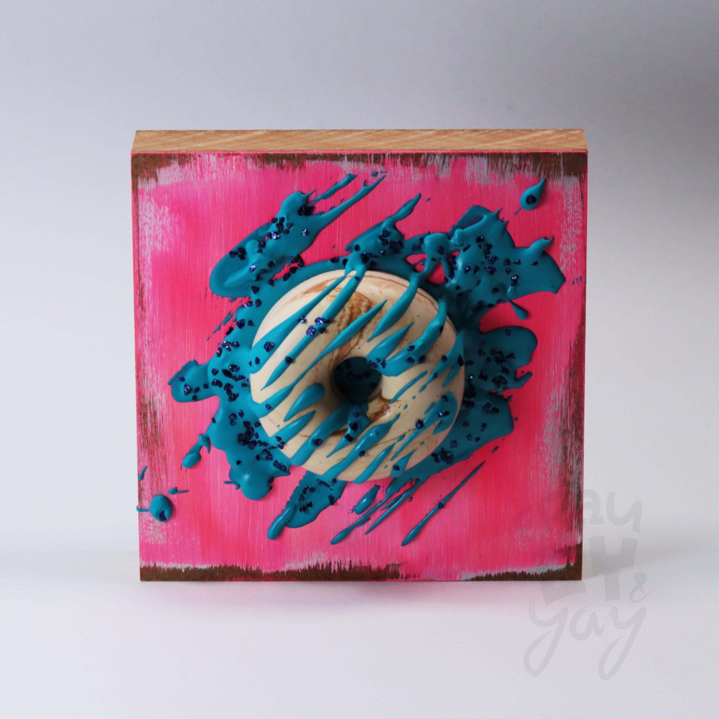 15×15×6 DonART pink schlumpf Massivholz