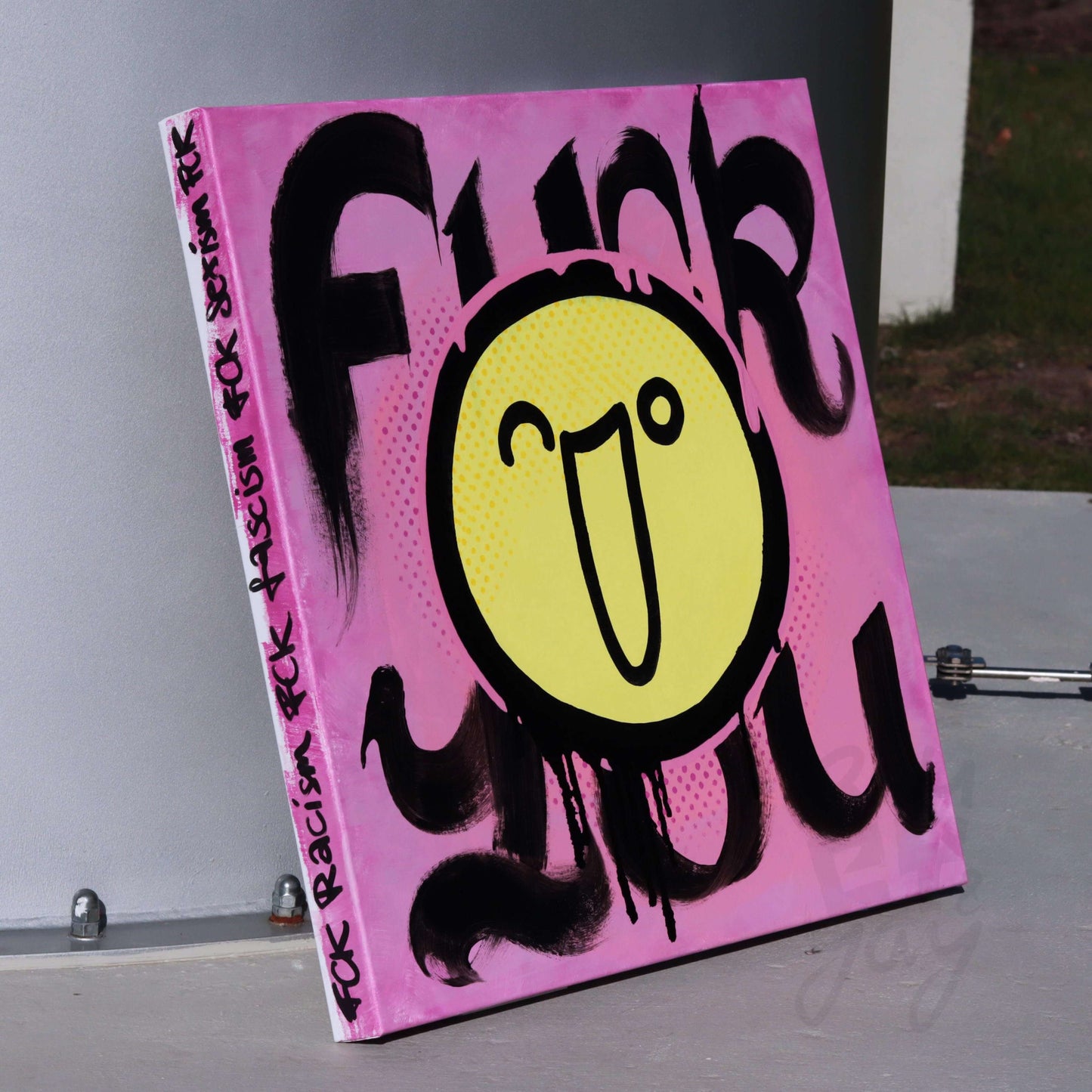 60x60x5 Leinwand - F*ck you Smiley