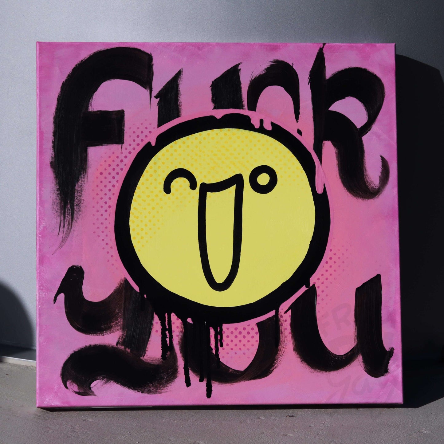 60x60x5 Leinwand - F*ck you Smiley