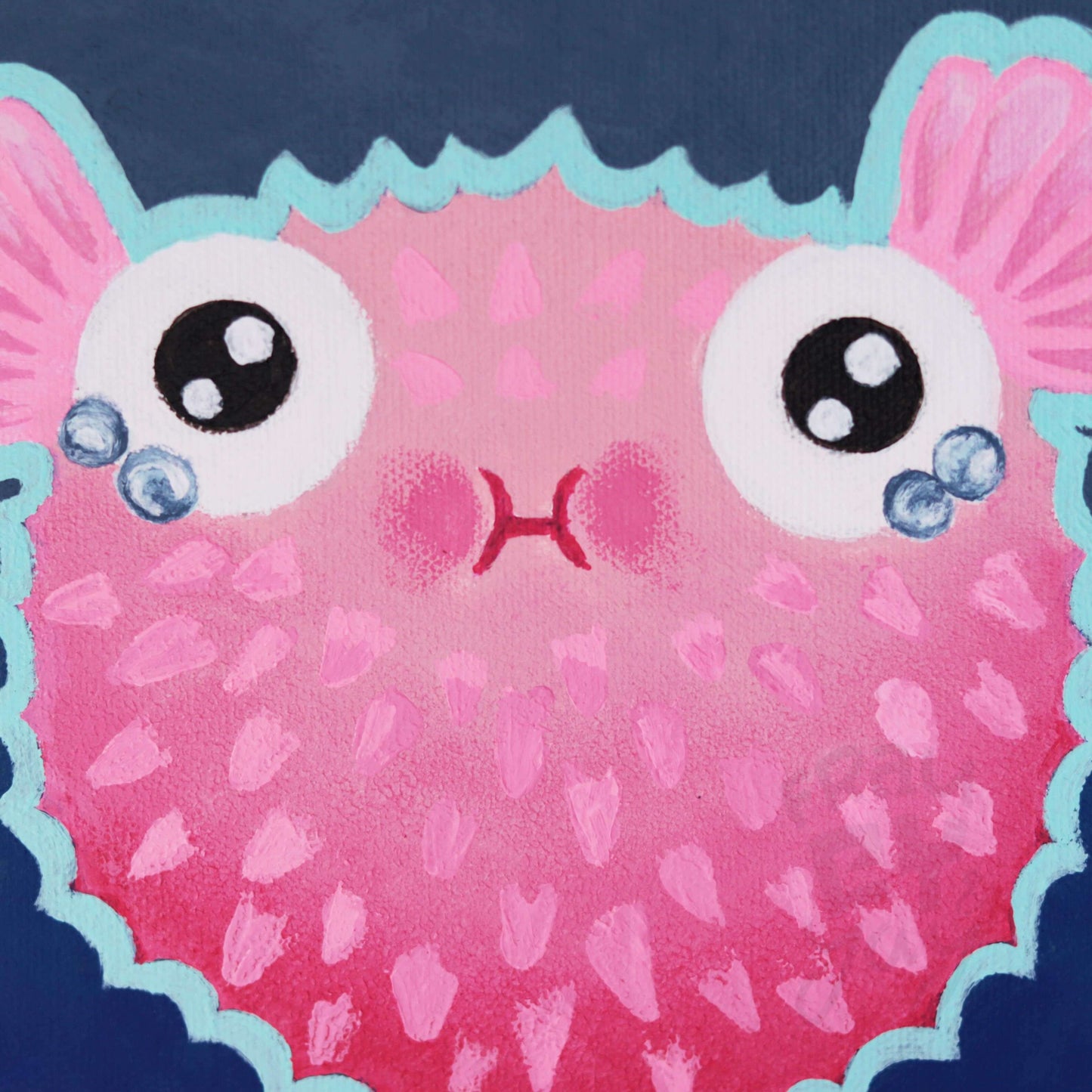 20x20x5 Leinwand - Kugelfisch