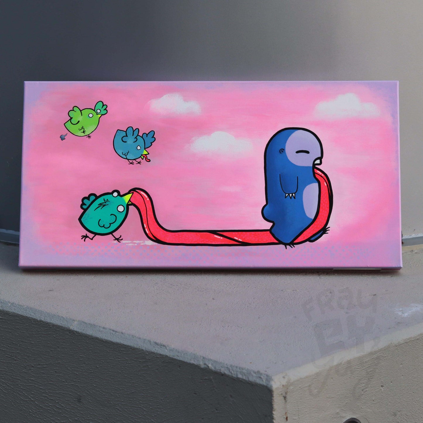 40x80x5 Leinwand - Der Freche Vogel ...