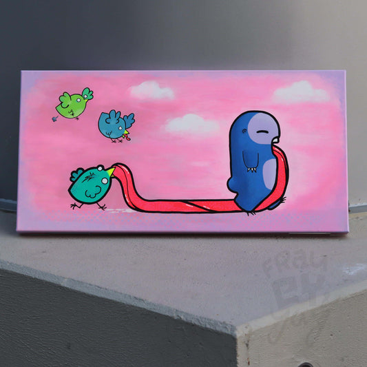 40x80x5 Leinwand - Der Freche Vogel ...