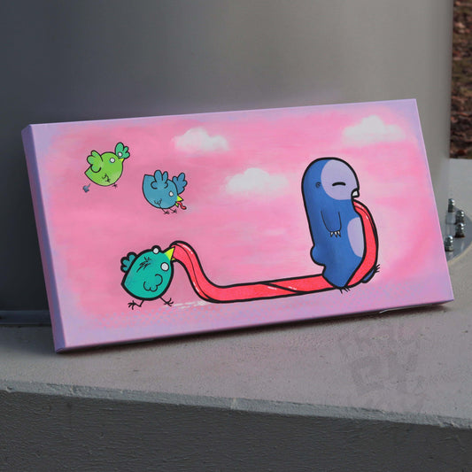 40x80x5 Leinwand - Der Freche Vogel ...