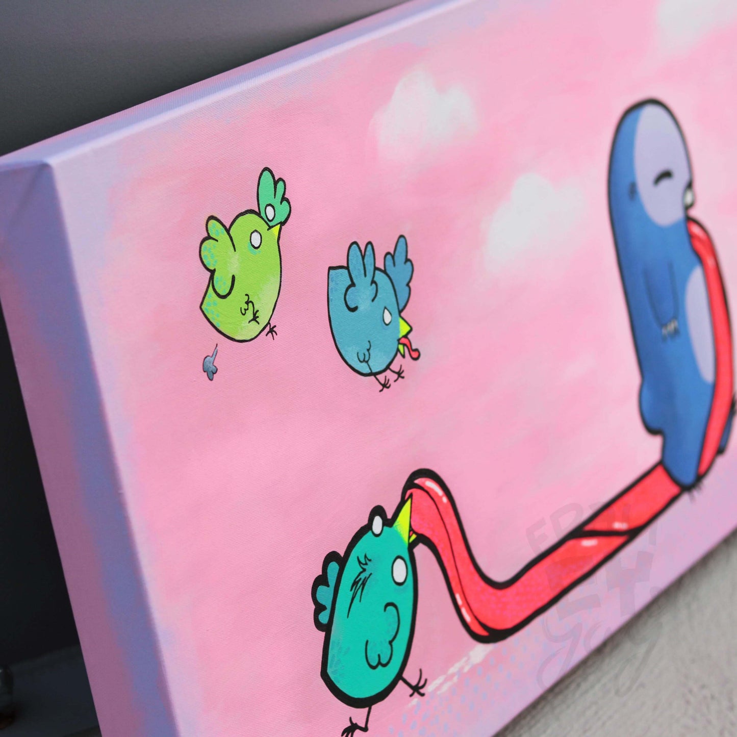 40x80x5 Leinwand - Der Freche Vogel ...