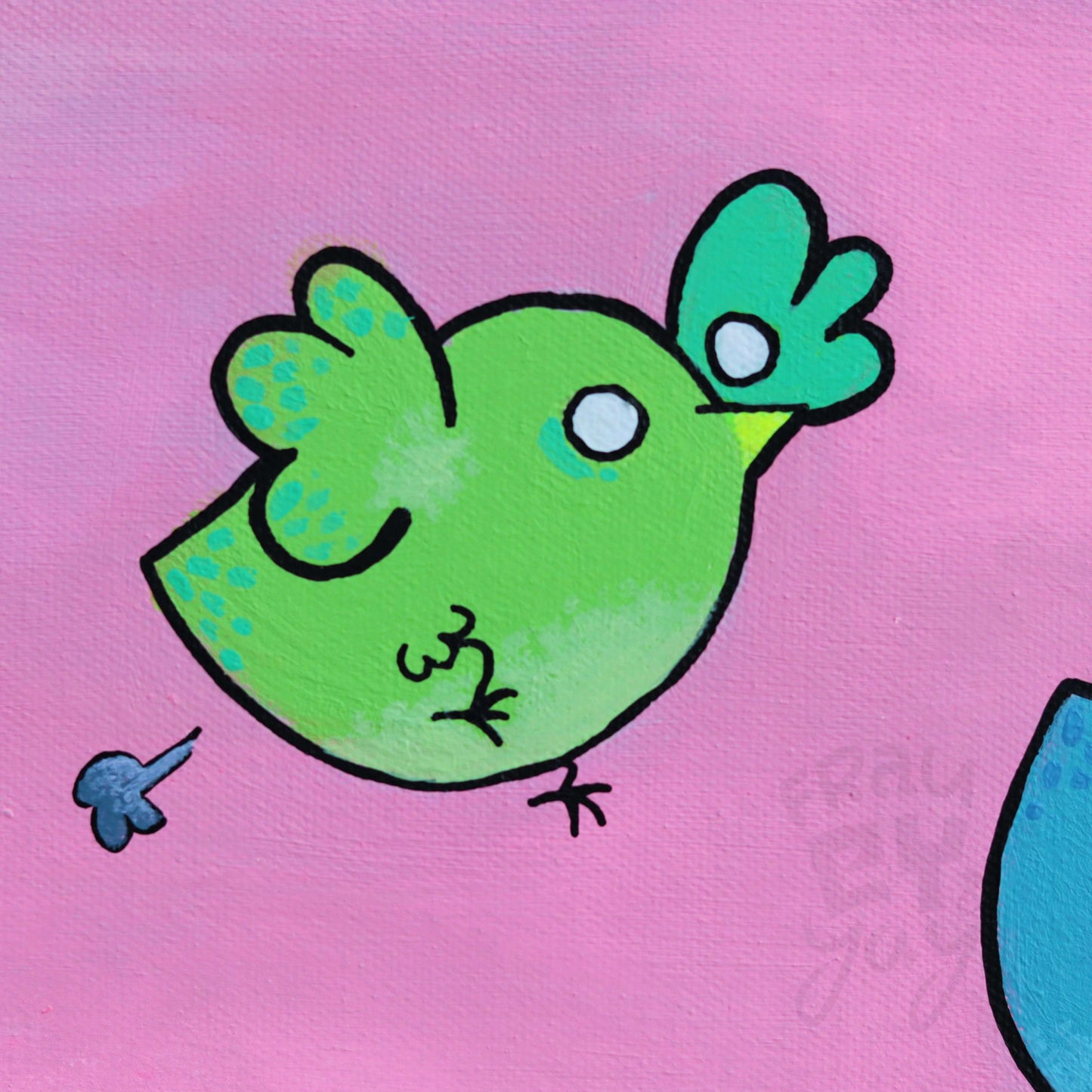 40x80x5 Leinwand - Der Freche Vogel ...