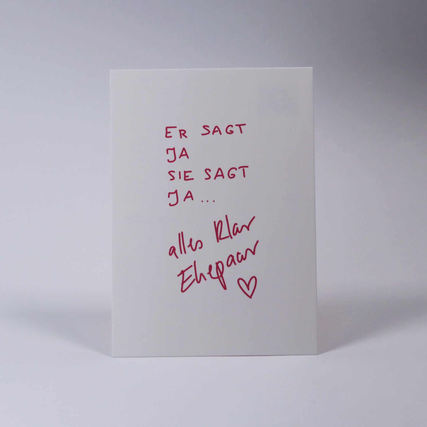 Postkarte Er sagt Ja - Sie sagt Ja ...