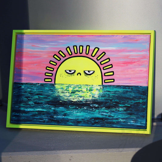 62×42 cm gerahmt - Sonne müde