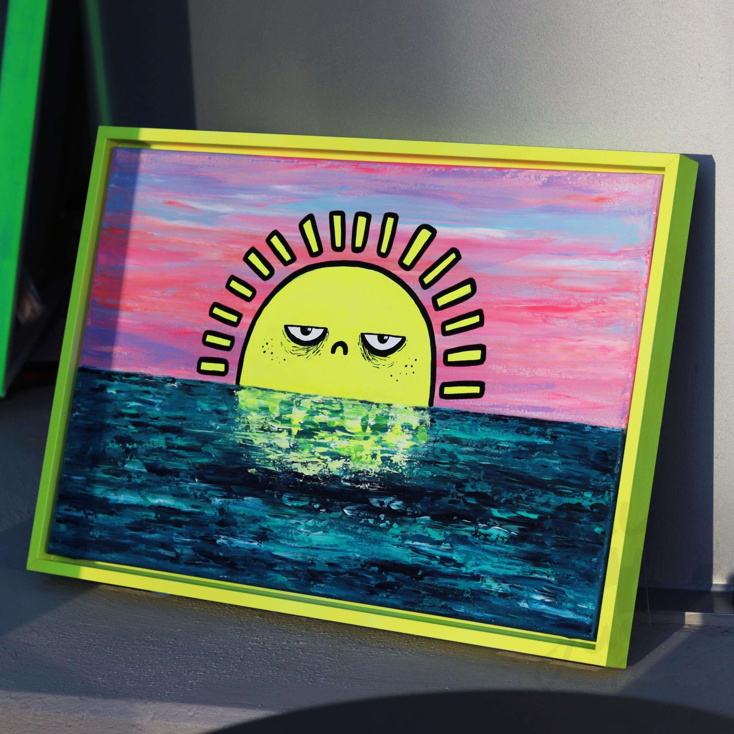 62×42 cm gerahmt - Sonne müde