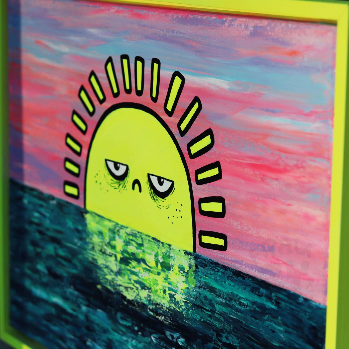 62×42 cm gerahmt - Sonne müde