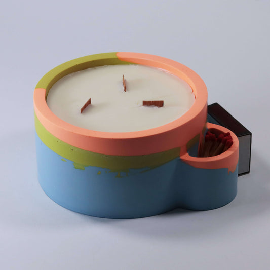 XL-Kerze mit Streichholzhalterung