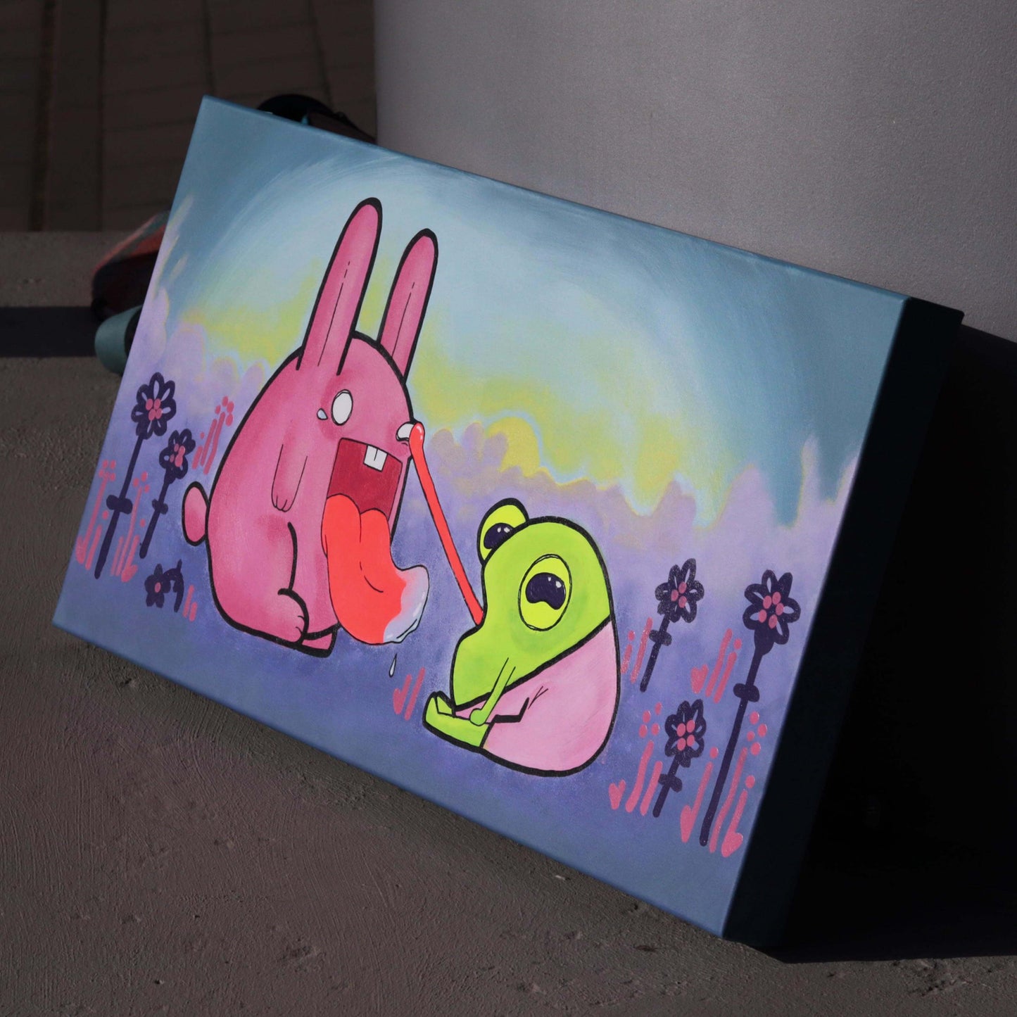 40x80x5 Leinwand -Eat the frog