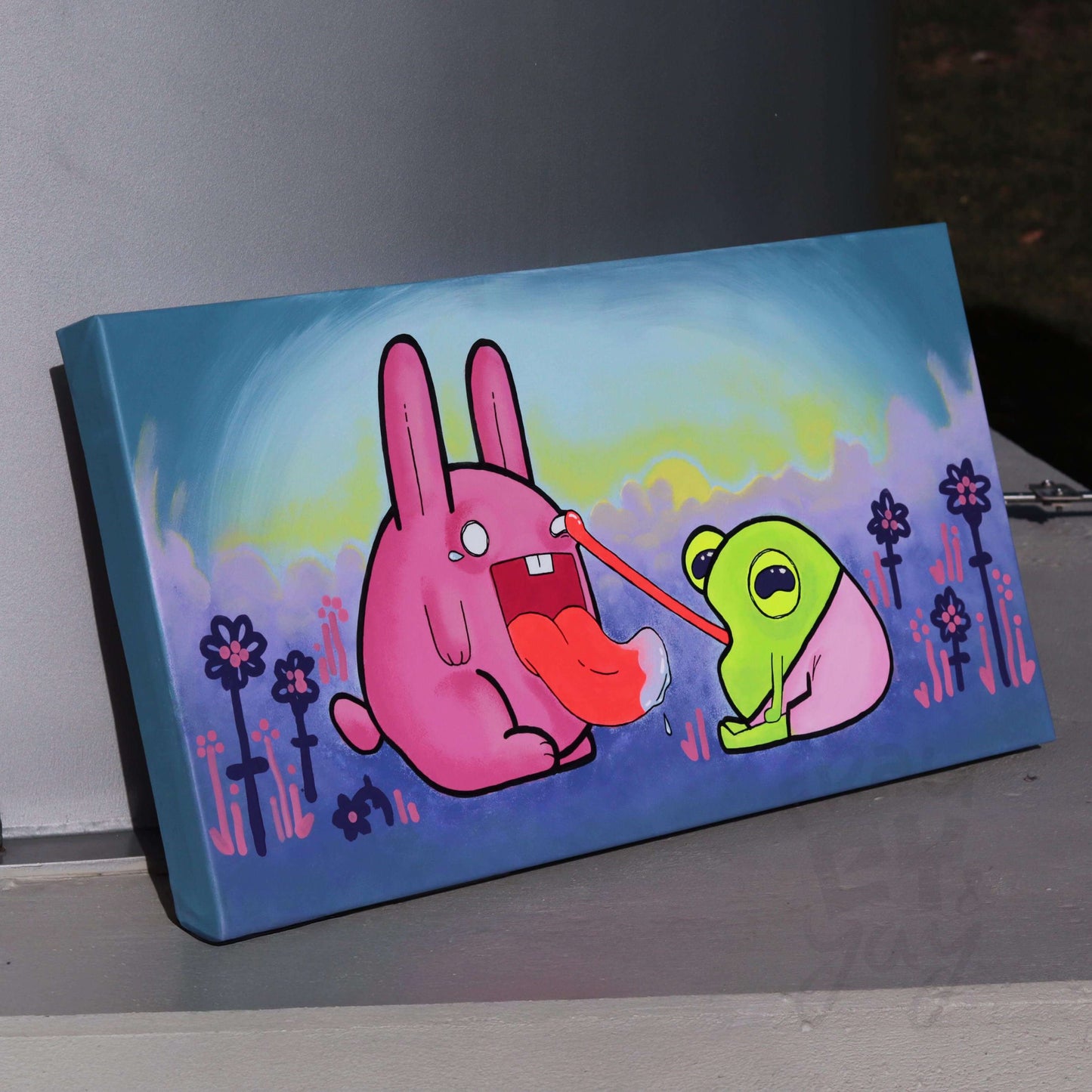 40x80x5 Leinwand -Eat the frog