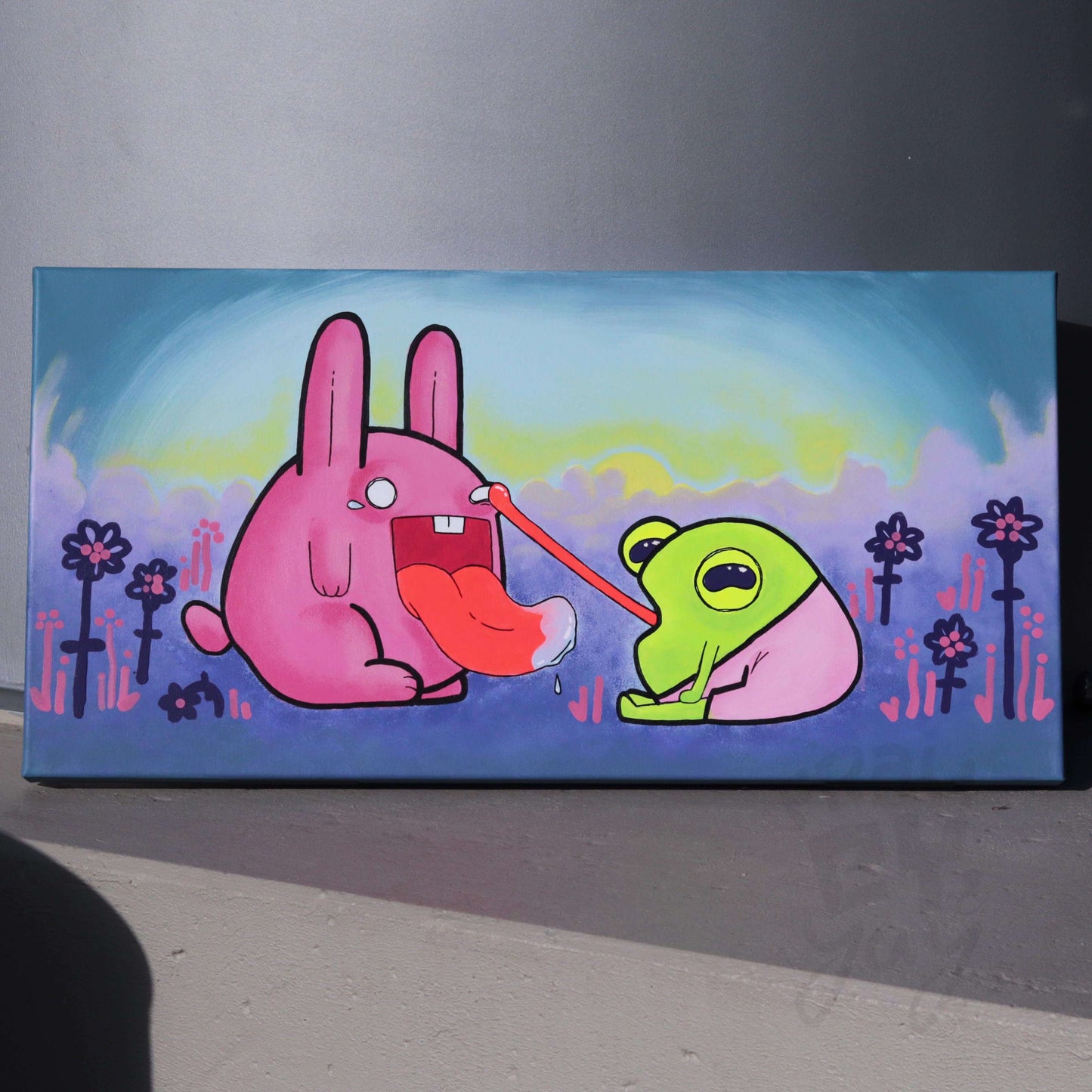 40x80x5 Leinwand -Eat the frog